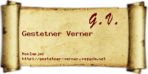 Gestetner Verner névjegykártya